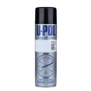 U-POL® Power Can UP0801 Professional Spray Paint, 500 mL Aerosol Can, Satin, Matte or Gloss, Black, 21.5 sq-ft/unit Coverage